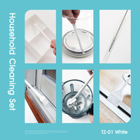 Kit de brosses de nettoyage pour clavier d'ordinateur en plastique transparent blanc, outil de nettoyage pour casque, brosses mignonnes pour essentiels de cuisine