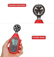 Anemómetro de mano UT363 UT363BT, medidor digital de velocidad del viento, medidor de temperatura, pantalla LCD, flujo de aire