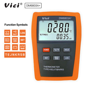 Termometer pengujian suhu dua terminal Alarm dan Sensor Output peringatan tipe Probe DM6803A + - Product Image 1