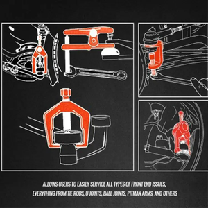 Kit d'outils de <span class=keywords><strong>service</strong></span> pour l'essieu avant : sépare les bras Pitman, les biellettes de direction et les rotules pour l'entretien de la suspension automobile - Product Image 6