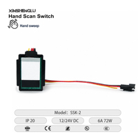 Interrupteur intelligent à capteur de mouvement 12V 24V avec indice de protection IP21 pour miroir de salle de bain LED, commande tactile sans contact ON/OFF, variateur de lumière (72W)