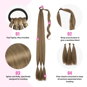 Venta al por mayor de nuevas pelucas europeas y americanas transfronterizas, trenzas falsas sintéticas para mujeres con cola de caballo, trenzado de cuerda de boxeo - Product Image 6