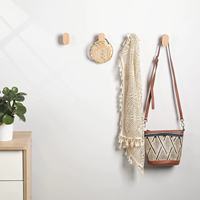 Crochets muraux en bois Minimalisme moderne Crochets en bois Support de crochet mural en bois naturel