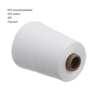 65% Recycled Polyester 35% Cotton 21/26/32/40S Ring Spun High-quality Super Soft Raw White TC 65/35 Blended Yarn