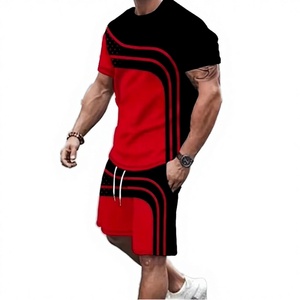 Custom Logo Men's Solid Woven Elastic Waist Two-Piece Shorts <b>Tracksuit</b> Summer Sportswear - Product Image 3