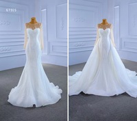 Feishiluo luxe ivoire sirène boule robe de mariée cristal perle dentelle robe de mariée détachable Train pour les femmes robe de bal