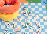 AvaAcrylic – Tapis et supports personnalisés en acrylique gravé pour tuiles de Mahjong américaines, motif floral tropical estival blanc, moulin à vent coloré, ensemble de Mahjong