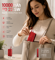 Batterie Externe Magnétique Sans Fil 10000mAh 35W PD à Charge Rapide avec Écran TFT et Support Portable 2-en-1 – Vente en Gros
