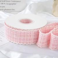 Ruban en tweed vintage de haute qualité, 3,8 cm, 10 yards, bord effiloché, pour emballage cadeau et décoration de bouquets