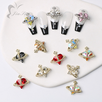 Luxe Valentijnsdag Winter Hart Strass Zirkoon Hart Nagelkunst Charms Accessoires Decoratie