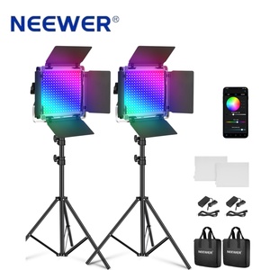 Kit d'éclairage de studio photo <span class=keywords><strong>Neewer</strong></span> <span class=keywords><strong>RGB</strong></span> 660Pro <span class=keywords><strong>RGB</strong></span> 50W à intensité variable avec écran LCD, 2 packs, en alliage d'aluminium, pour la photographie - Product Image 1