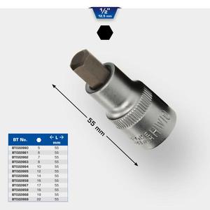 BRILLIANT TOOLS - BT022858 Douille hexagonale 1/2 '', 55 mm de long-Douilles à main EAN 4042146869307 1/2" - Product Image 2