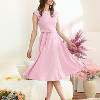 Fabrik Frauen Cocktail A-Linie Kleider Mode Cap Sleeve Bowknot Blank Kleid Elegante Abschluss feier Prom Kleider