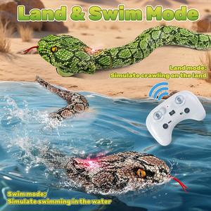 Enfants Blague En Plastique Électronique Simulé Rc Animaux Rattlesnake 2.4ghz Rechargeable Réaliste Télécommande Jouet Amphibie Serpent - Product Image 3