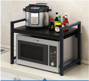 Estante de esquina multifuncional para horno de microondas, edición de lujo, 2 niveles, estante de almacenamiento de acero al carbono para cocina, estante para especias - Product Image 4