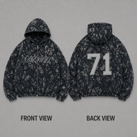 Sweat-shirt à capuche zippé intégral camouflage AOP pour homme, broderie 3D appliquée, streetwear épais, personnalisable OEM, vente en gros