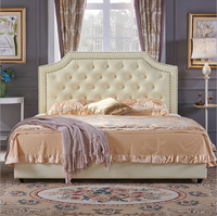 Ensembles de chambre à coucher d'hôtel moderne 5 étoiles en cuir avec tête de lit Lits King Encastrés