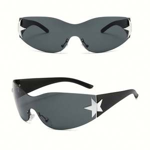 Gafas de Sol de Moda 2023 para Niños y Niñas, Lentes de Sol Deportivas Punk sin Montura con Protección UV400, Gafas de Sol Y2K con Estrellas para Niños - Product Image 4