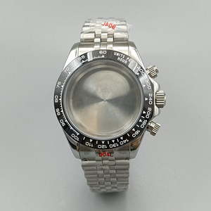 Boîtier en acier modifié de 39 mm avec <span class=keywords><strong>lunette</strong></span> noire, chronographe VK63, bracelet à cinq maillons, compatible avec le mouvement à quartz VK63 - Product Image 2