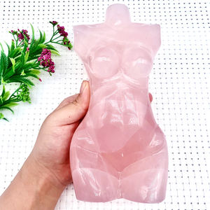 Grosir kristal alami 19cm mawar dewi kuarsa tubuh besar kualitas tinggi penyembuhan dipoles merah muda kristal Dewi tubuh untuk hadiah - Product Image 5