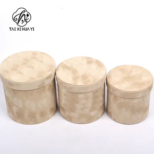 Set <span class=keywords><strong>di</strong></span> 3 Scatole Rigide Cilindriche Rotonde in Velluto Forniture per Fioristi per Confezionamento Bouquet <span class=keywords><strong>di</strong></span> Fiori Freschi Regalo per le Feste - Product Image 2