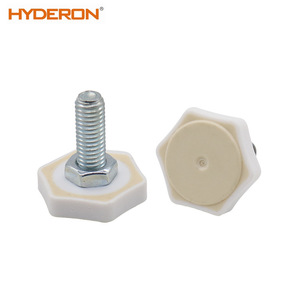 Pieds de machine à laver amortisseurs Hyderon, base hexagonale, vis, pieds réglables moulés par injection, matériau ABS - Product Image 3