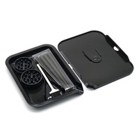 Usine Portable nouveau 5 en 1 biodégradable en plastique tabac plateau à rouler 50mm broyeur d'herbes Kit de plateau à fumer avec couvercle Logo personnalisé