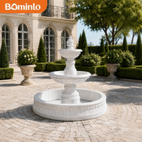 Fontaine Monumentale en Marbre Blanc Sculptée en Forme de Cheval, Fontaine d'Extérieur à 4 Niveaux pour Jardin, Taille Personnalisée pour Villa de Luxe, Hôtel, Place Publique