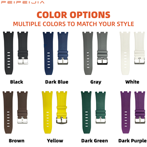 <span class=keywords><strong>Correa</strong></span> de <span class=keywords><strong>Reloj</strong></span> de Caucho FKM Premium de 28 mm Compatible con Audemars Piguet Royal Oak, Apta para <span class=keywords><strong>Correa</strong></span> de Caucho para AP Royal Oak Offshore 42 mm - Product Image 3