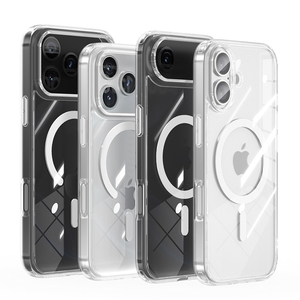 Transparant Magnetisch Schokbestendig Hoesje Voor Iphone 17/16/15 Pro Max Slanke Anti-Vergelende Mobiele Telefoon <span class=keywords><strong>Case</strong></span> Inbegrepen Camerabeschermer - Product Image 1