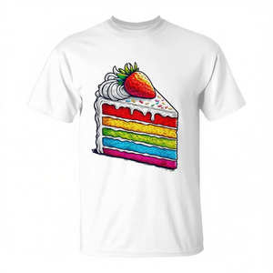 Piece Of <b>Cake</b> Rainbow Layer <b>Cake</b> <b>Slice</b> T-Shirt Unisex Adult Size - Product Image 2