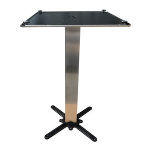 أرجل طاولة مربعة من الفولاذ المقاوم للصدأ # قاعدة شريط سحري + أقدام قابلة للتعديل # تشطيب مصقول مصقول (يتضمن العمود المركزي) - Product Image 4