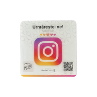Impression personnalisée de codes QR dynamiques, avis Google, étiquettes NFC en verre, acrylique, époxy, 80/100/120 mm, autocollants pour menu de table RFID