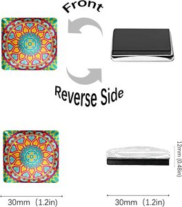 Juego <span class=keywords><strong>de</strong></span> 12 <span class=keywords><strong>Imanes</strong></span> <span class=keywords><strong>de</strong></span> Cristal Ecológicos Modernos <span class=keywords><strong>de</strong></span> 30 mm para Refrigerador, Forma Cuadrada con Cúpula, Fuerte Magnetismo Decorativo, Promocionales - Product Image 3