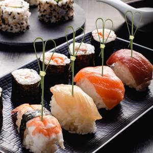 Piques à cocktail en bambou écologique à long manche, <span class=keywords><strong>pointe</strong></span> fine, insertion facile, finement polies, pour <span class=keywords><strong>la</strong></span> décoration de fruits et brochettes dans les restaurants japonais - Product Image 2