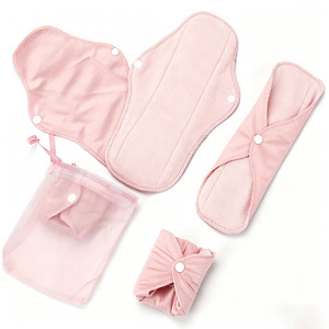 Juego de Toallas Sanitarias Reutilizables de Forro Polar Rosa Personalizadas, Toalla Menstrual Lavable Reutilizable, Toalla Sanitaria de Algodón Reutilizable - Product Image 5
