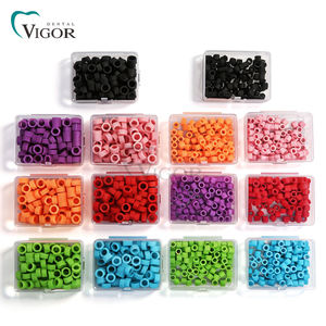 100 pièces d'anneaux d'identification en silicone pour instruments dentaires, code couleur, grandes et petites tailles, résistants aux hautes températures, pour la dentisterie - Product Image 1