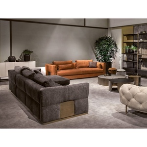 Phòng Khách Nội Thất Khách Sạn Chất Lượng Cao Vải Nhung Lạc Đà Trở Lại Chesterfield Sofa Với Đôi Móng Tay Sâu Tufed Futon Villa - Product Image 6