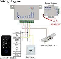 Kit de système de contrôle d'accès Bluetooth Tuya, étanche IP68, NFC, RFID, empreintes digitales, serrures électriques à sécurité de sécurité, alimentation DC12V
