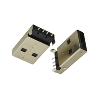 Connecteur mâle USB 2.0 Type A 4 broches 30V 1.5A Montage horizontal SMT pour transfert de données