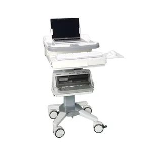 Mobile adjustable rolling medical workstation cart with laptop stand for hospitals and clinics