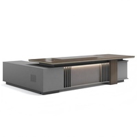 Nuova Scrivania Direzionale Ergonomica 2026, Lussuosa e Resistente, Design Moderno Minimalista a L, Scrivania in Legno con Tavolino Laterale e Spazio di Archiviazione, Foshan