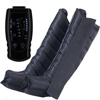 Masseur de pieds sans fil à 8 chambres avec compression d'air, pompe de récupération, bottes de pressothérapie et fonction chauffante