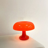 Lampe de table LED rechargeable en forme de champignon avec interrupteur, lampe champignon orange avec 3 modes d'éclairage