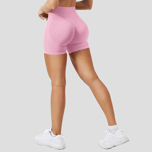 Fashion Skinny Spandex Solid Women Summer Butt Lift High Waist Breathable Quick Dry Workout Gym Yoga <strong>Shorts</strong> Elastic Waist Custom - Product Image 2