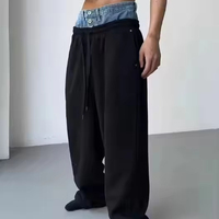 Celana olahraga pria, celana JOGGER kasual pinggang ganda berkancing, celana pinggang elastis longgar Y2K