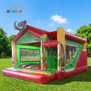 Large Children <b>Inflatable</b> Elephant Play Park Jumping Castle Trampoline Combo PVC Material Fireproof Waterproof Features Easy - Product Image 1