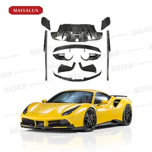 Good Carbon fiber N style Full Body Kit For Ferrari 488 GTB front lip rear diffuser spoiler side skirts Bodykit for Ferrari 488