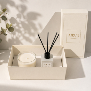AIKUN Handmade Flameless Soy Wax Scented <b>Candle</b> <b>Set</b> Indoor Decoration Aromatherapy Glass for Bedroom Romantic Present - Product Image 2