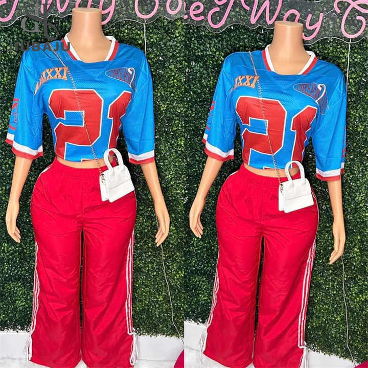 Casual Two Piece Sets Women V Neck Mesh Loose Top And Side Striped